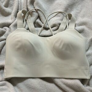 Lululemon Like A Cloud Longline D/DD Ribbed, Bone, Size 8